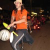 Jesse  rides his unicycle at the Circleville Pumpkin Show